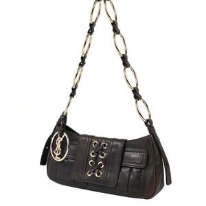 Yves Saint Laurent Black Corset Patent Leather Shoulder Bag